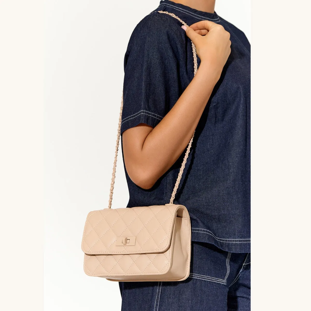 Cordelia Quilted Crossbody Bag (Khaki)