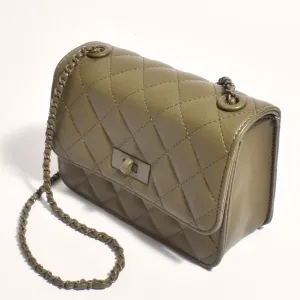 Cordelia Quilted Crossbody Bag (Khaki)