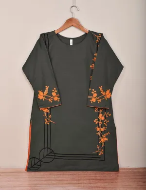 Cotton Embroidered Stitched Kurti - Splish Splash (TS-037D-Grey)