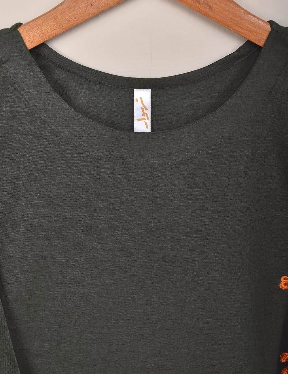 Cotton Embroidered Stitched Kurti - Splish Splash (TS-037D-Grey)