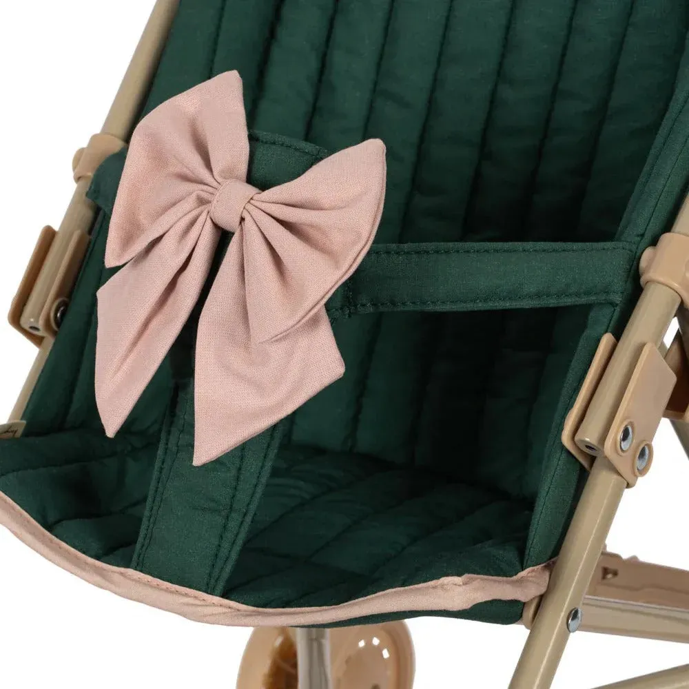 Cotton Quilted Dolls Stroller (Bow Smoke Pine)