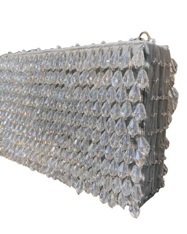 Crystal Teardrop Beaded Clutch
