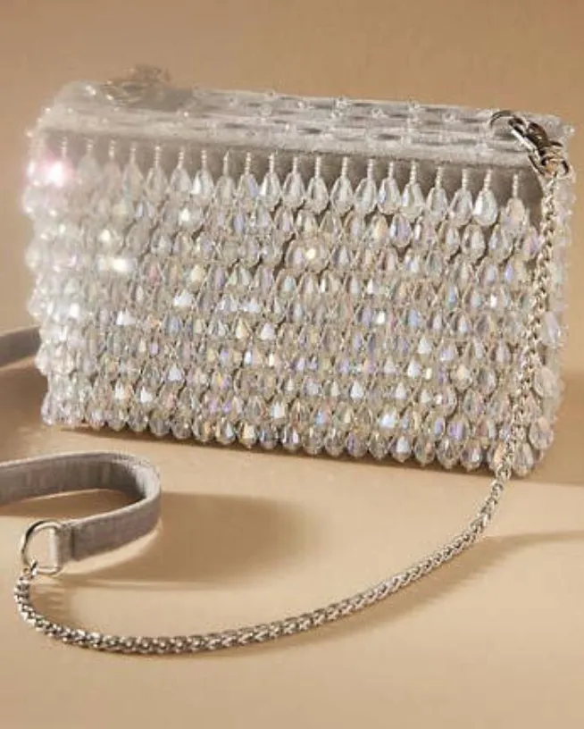 Crystal Teardrop Beaded Clutch