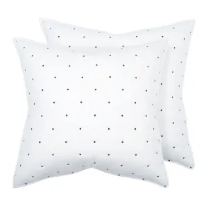 Embroidered Swiss Dot Navy Euro Sham Set of 2