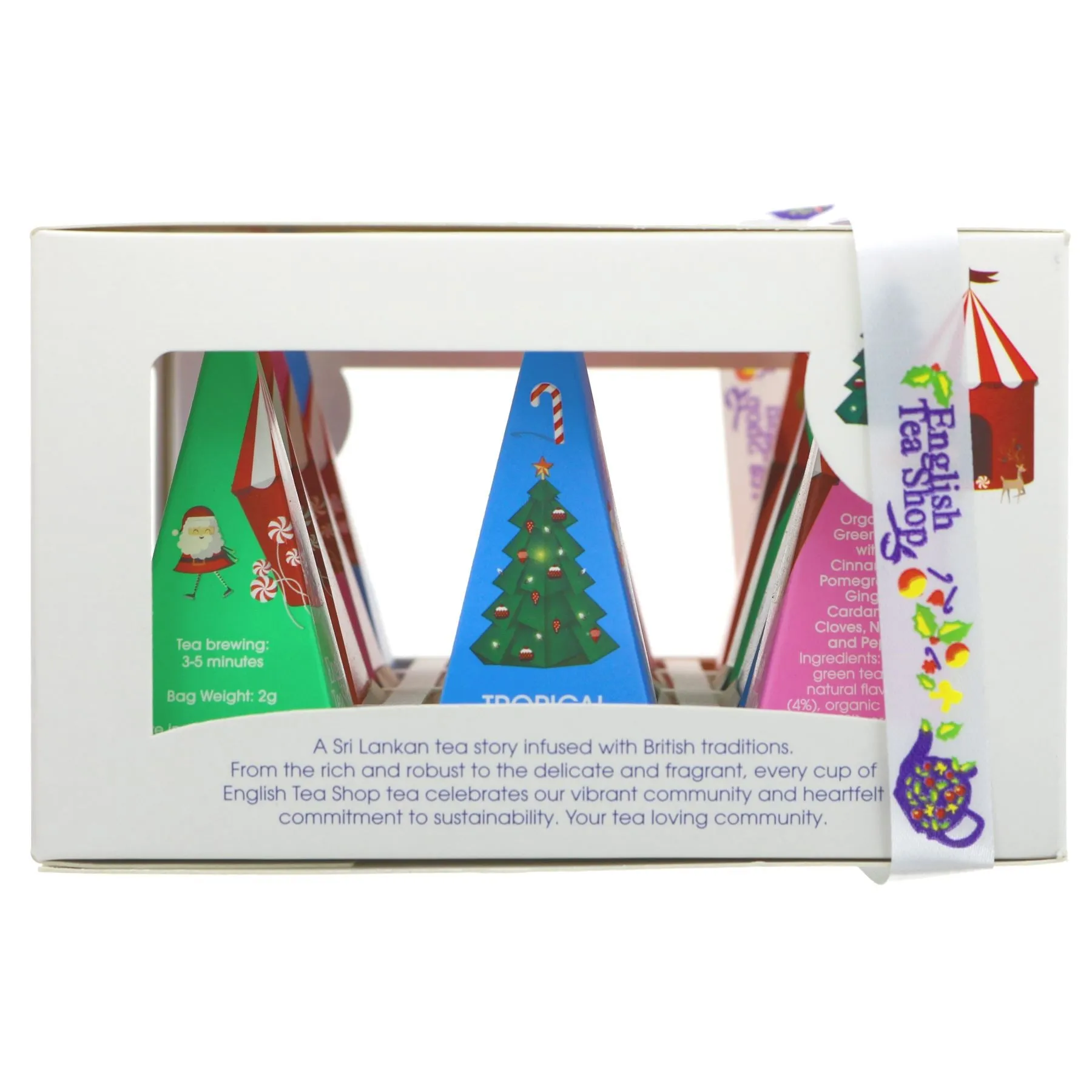 English Tea Shop | Holiday White Prism - 12 Loose Leaf Tea Pyramid Bags | 12 bags