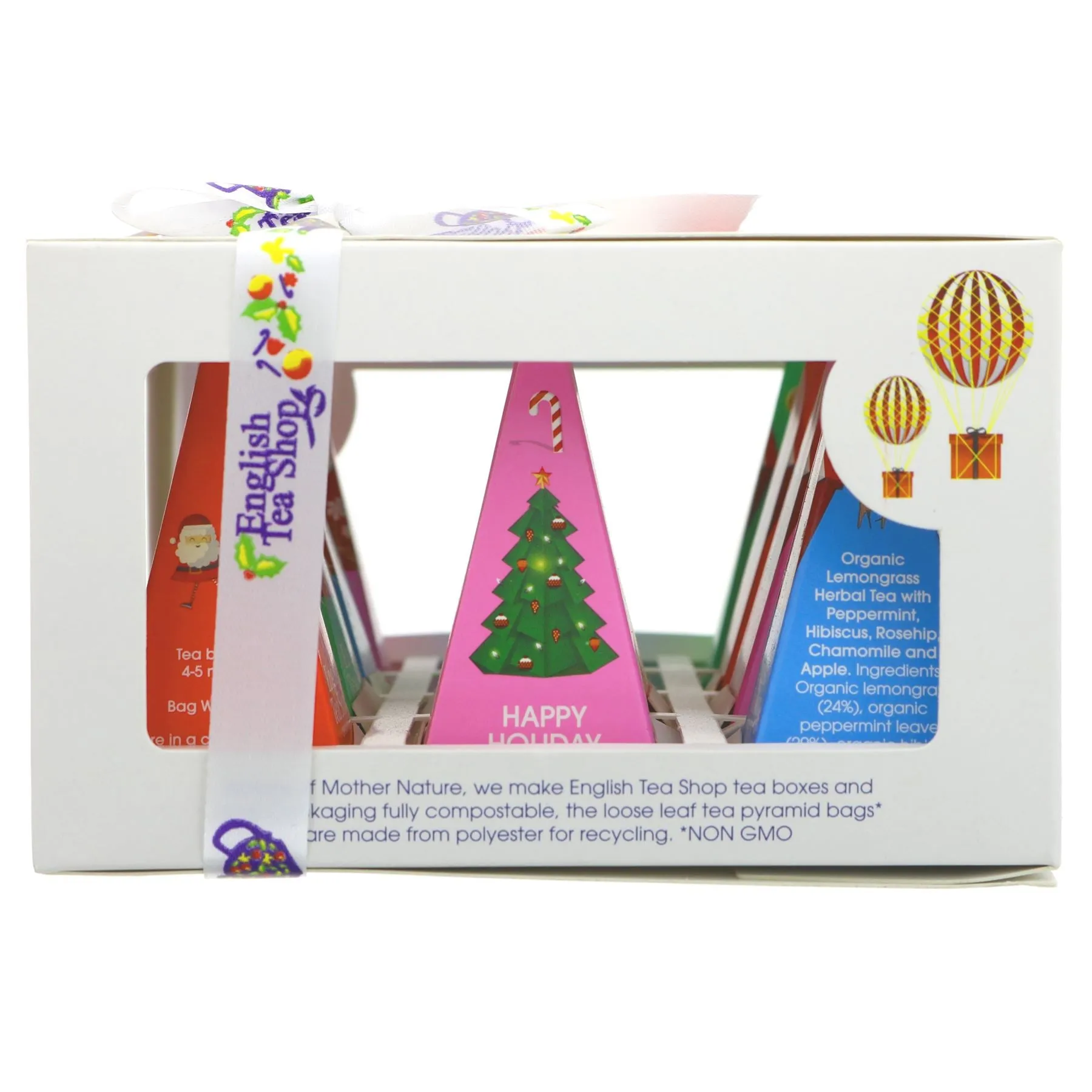 English Tea Shop | Holiday White Prism - 12 Loose Leaf Tea Pyramid Bags | 12 bags