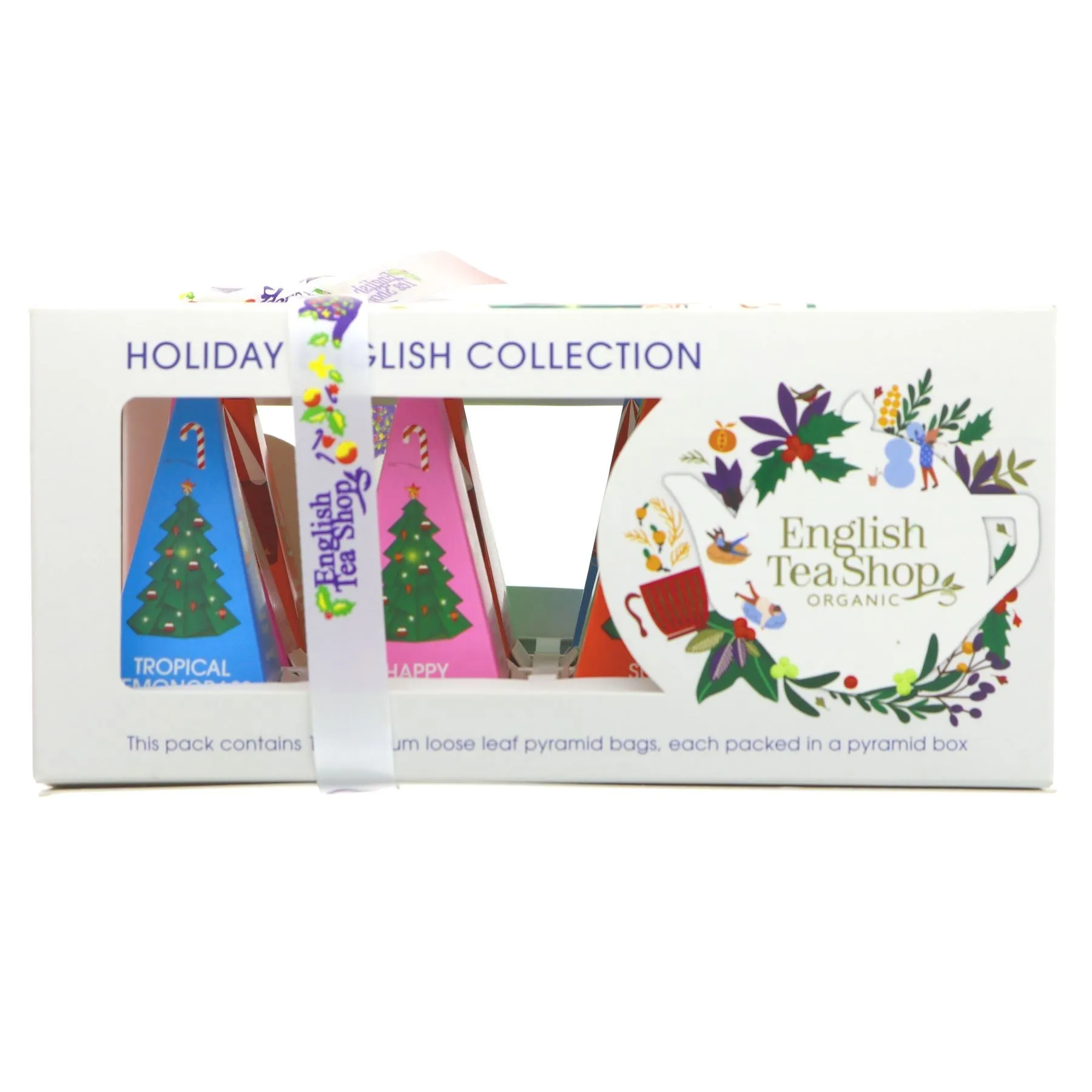 English Tea Shop | Holiday White Prism - 12 Loose Leaf Tea Pyramid Bags | 12 bags