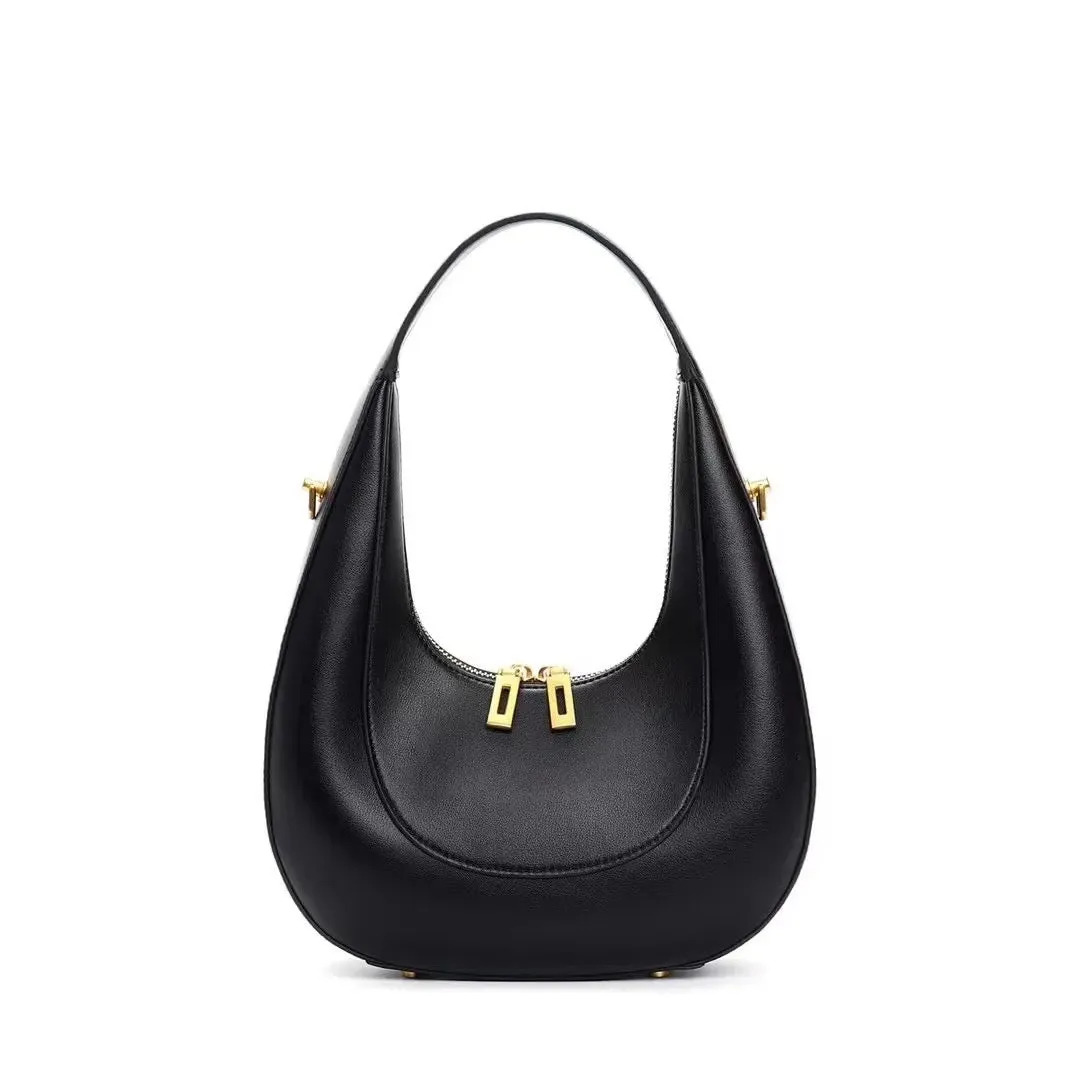 Fallon Shoulder Half moon Bag - Black