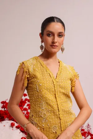Fanah yellow kurta set