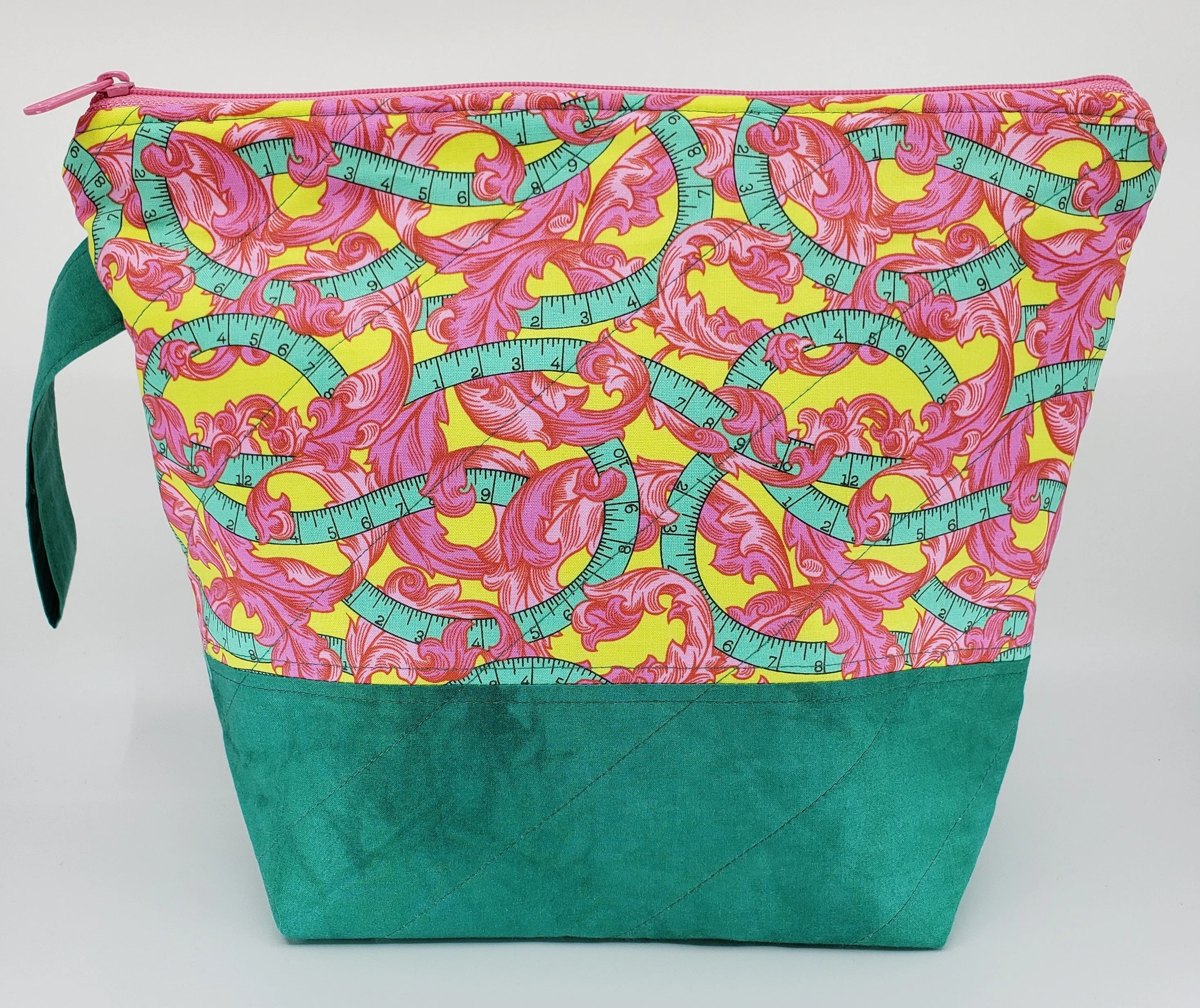 Fancy Pink Leaves - Project Bag - Medium