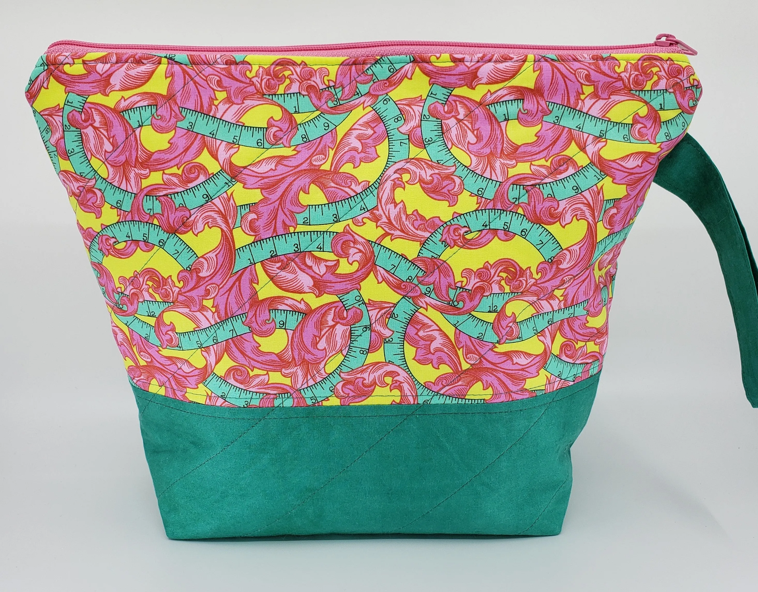 Fancy Pink Leaves - Project Bag - Medium