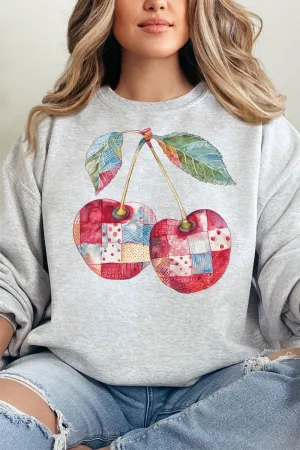 Faux Patchwork Cherries Unisex NuBlend Crew Sweatshirt