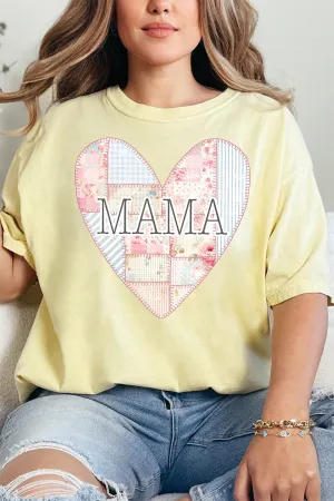 Faux Patchwork Quilt Mama Heart Comfort Colors Adult Ring-Spun Cotton Tee