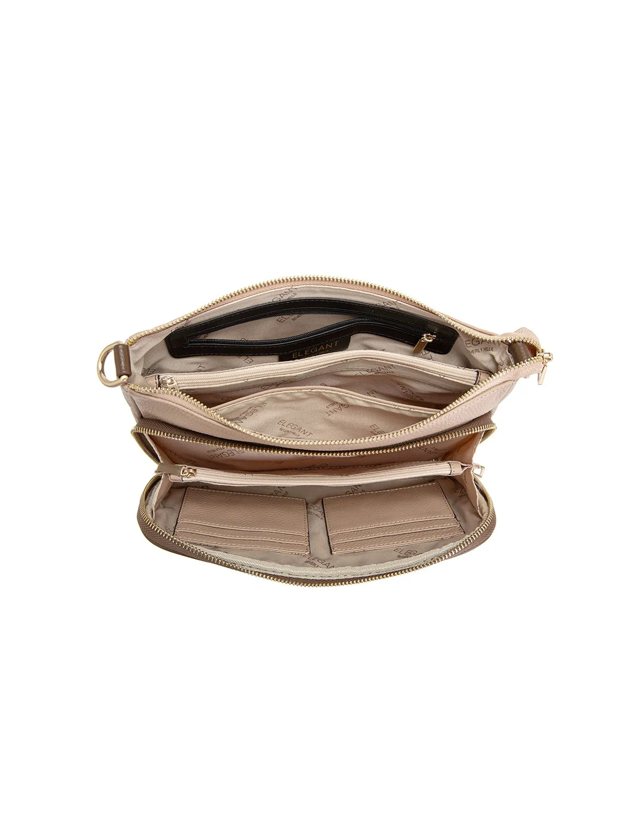 FELICITY LEATHER XBODY BAG- E1-0814A-PUTTY/CINNAMON