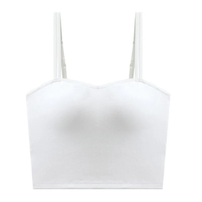 Female Push Up Bras Double Strap Crop Wirefree Brassiere Seamless Underwear With Built In Bra