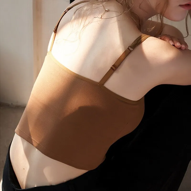 Female Push Up Bras Double Strap Crop Wirefree Brassiere Seamless Underwear With Built In Bra