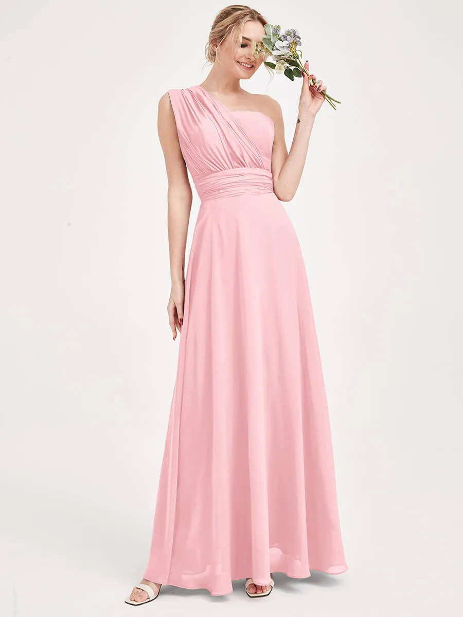 [Final Sale] Pink Convertible Chiffon Bridesmaid Dress