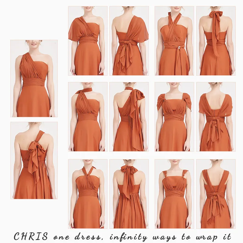 [Final Sale] Pink Convertible Chiffon Bridesmaid Dress