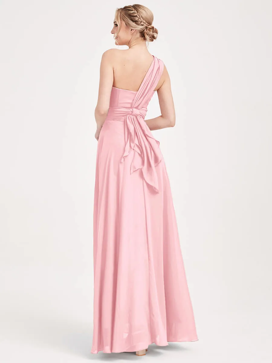[Final Sale] Pink Convertible Chiffon Bridesmaid Dress