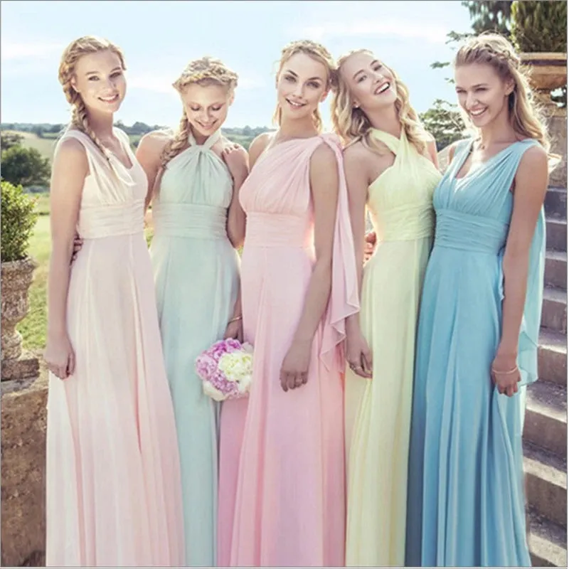 [Final Sale] Sky Blue Convertible Chiffon Bridesmaid Dress