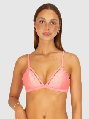 Fixed Ladder Lace Triangle in Coral Sea
