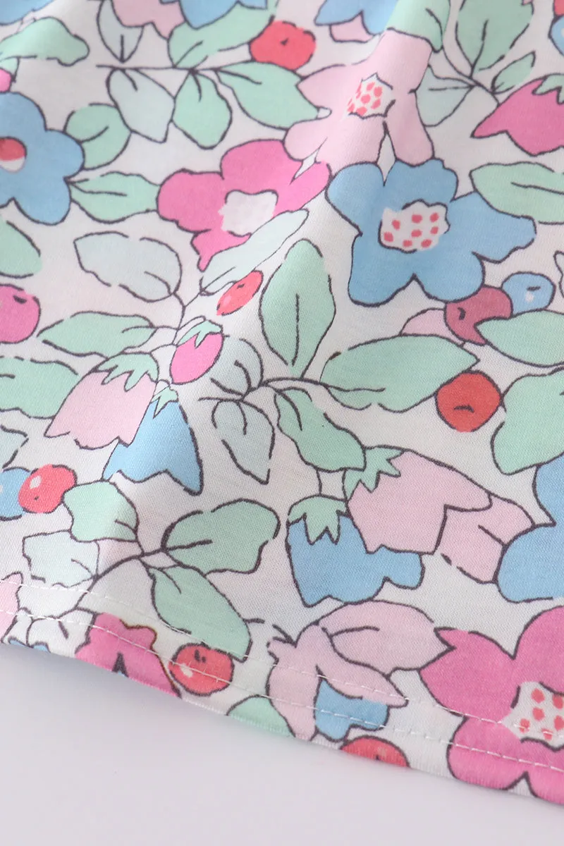 Floral Bunny Embroidery Dress