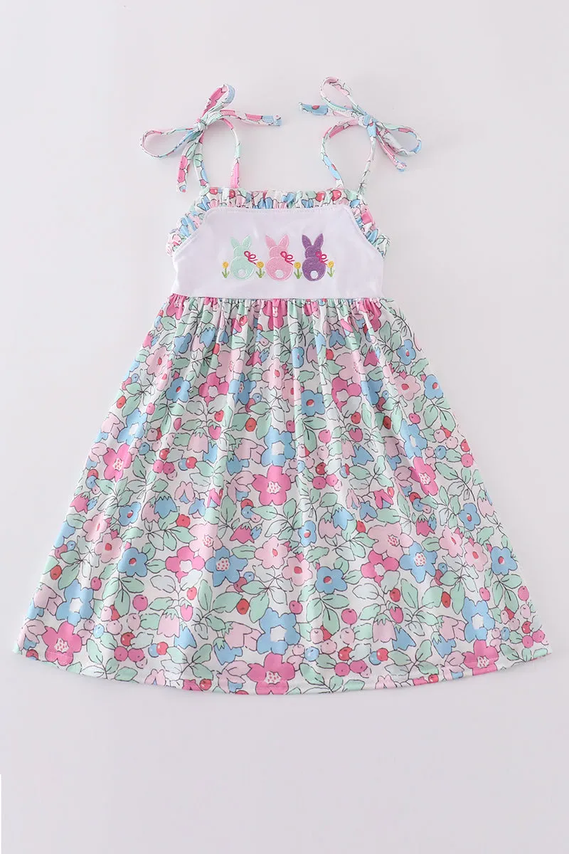 Floral Bunny Embroidery Dress