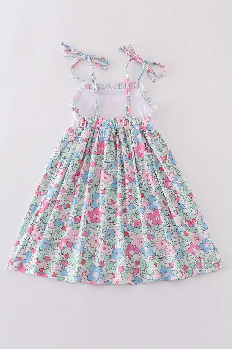 Floral Bunny Embroidery Dress