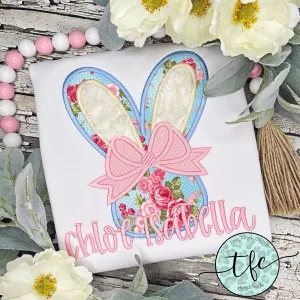 {Floral Easter Bunny} Applique tee