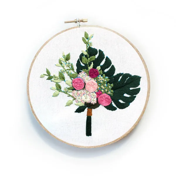 Floral Embroidery Kit "Monstera"