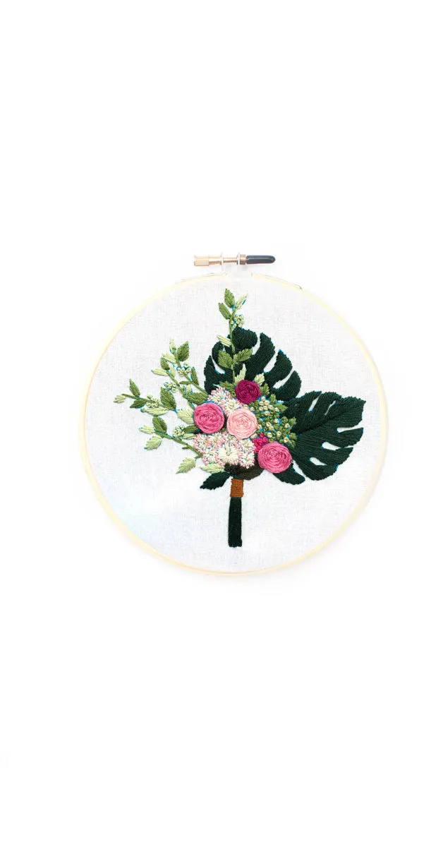 Floral Embroidery Kit "Monstera"