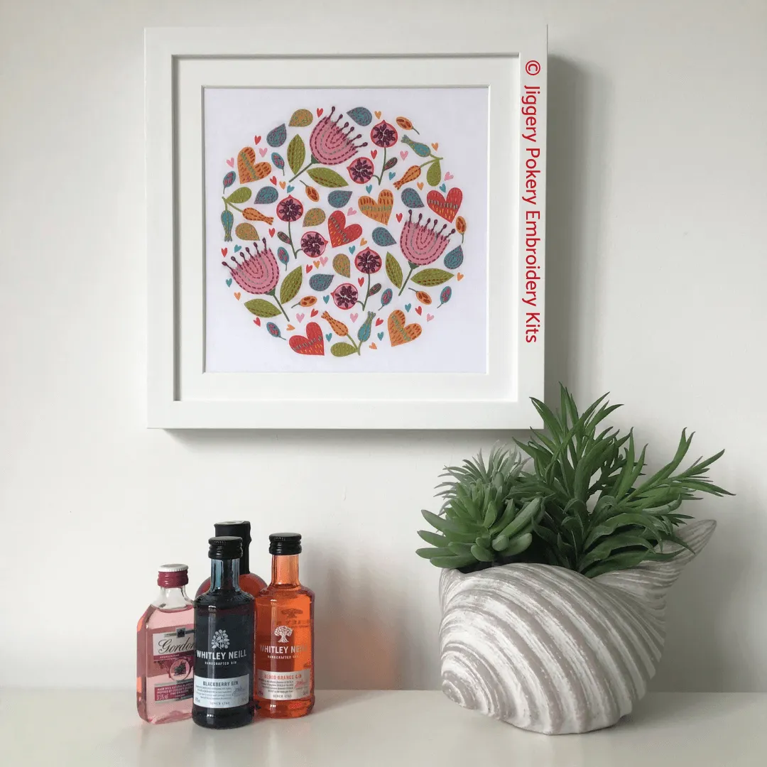 Floral embroidery kit