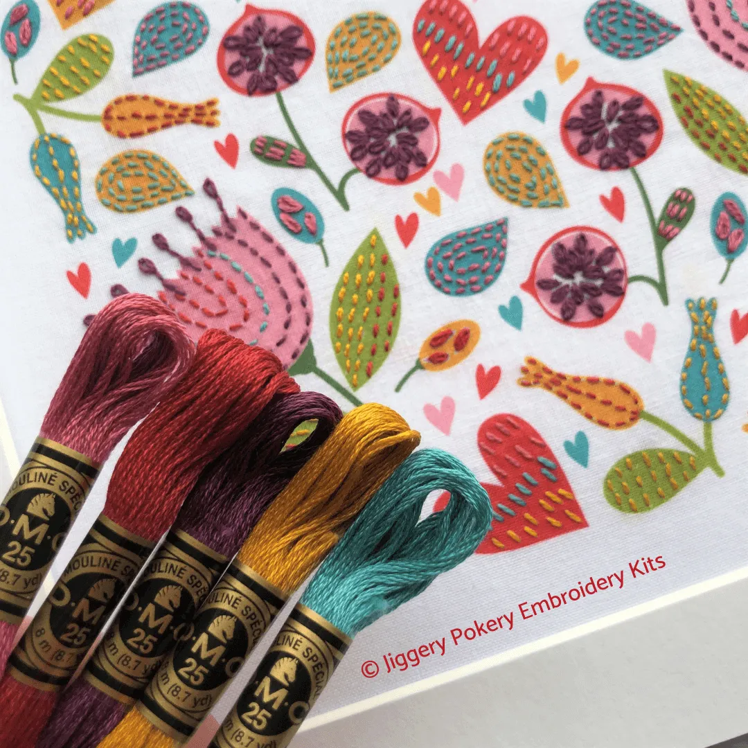 Floral embroidery kit