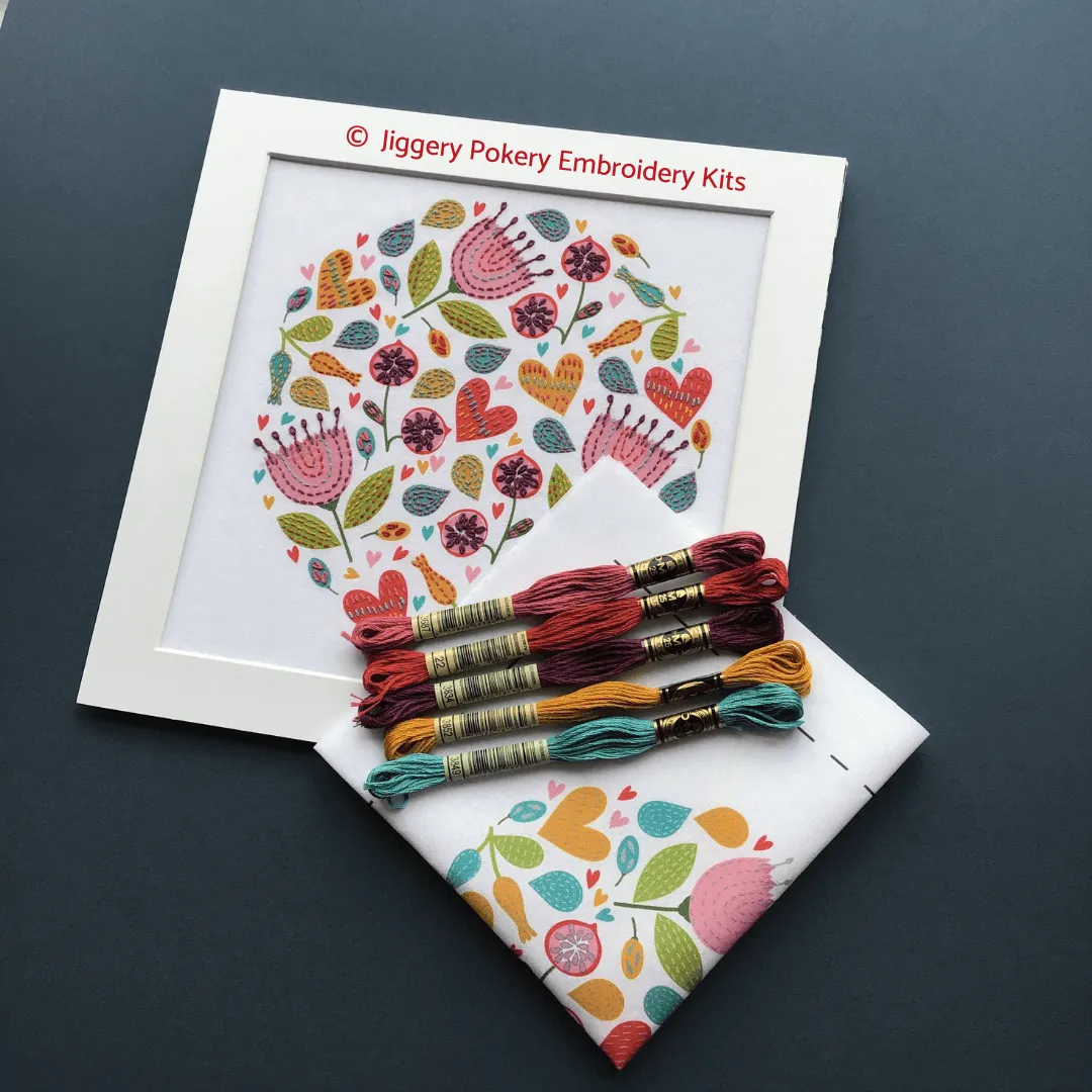 Floral embroidery kit