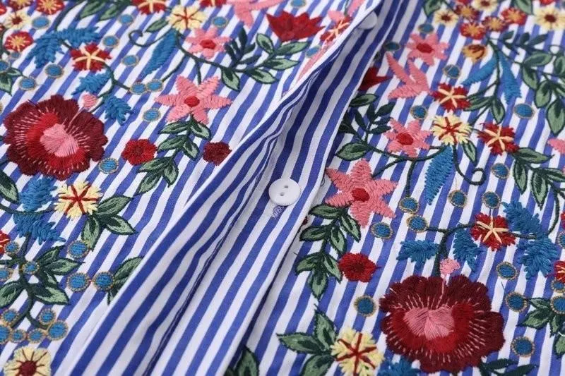 Floral Embroidery Shirt