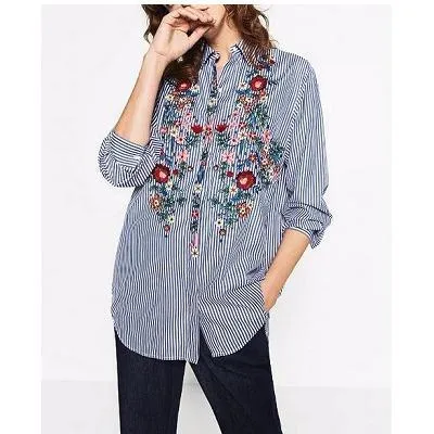 Floral Embroidery Shirt