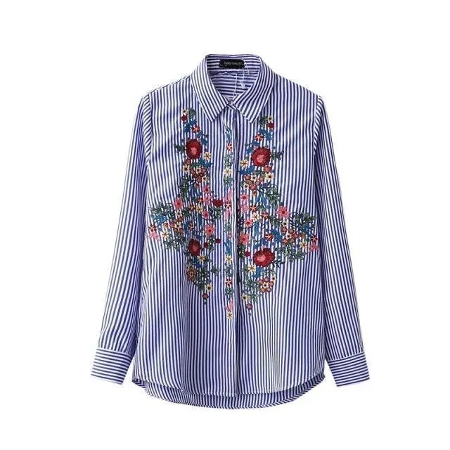 Floral Embroidery Shirt