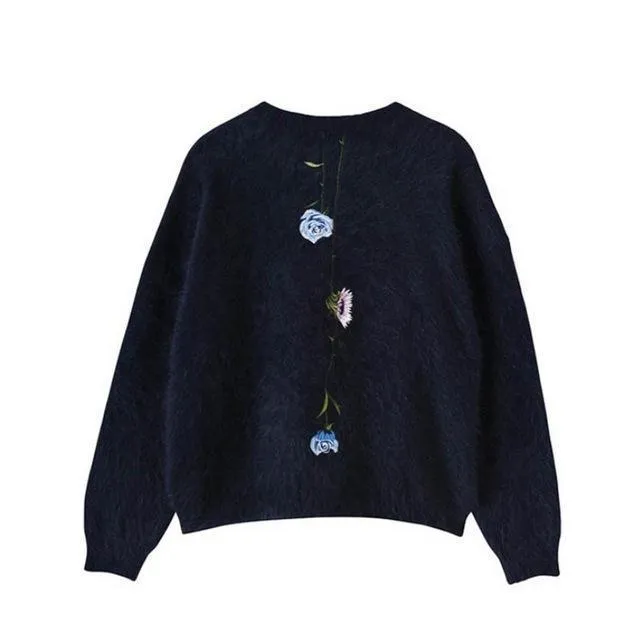 Floral Embroidery Sweater