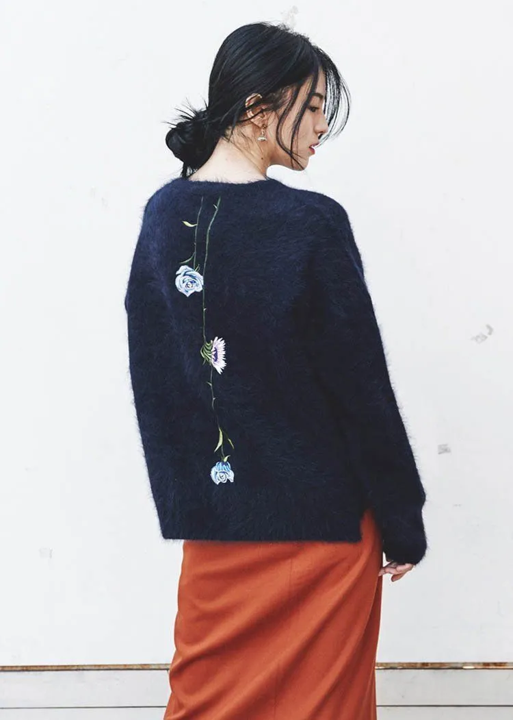 Floral Embroidery Sweater