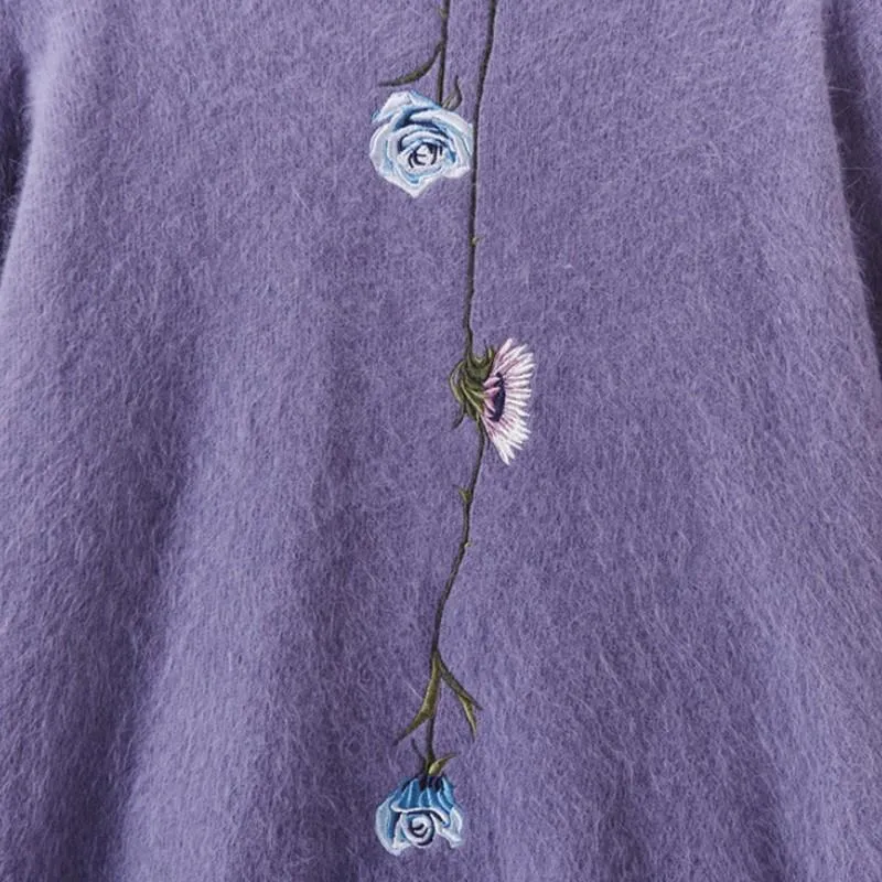 Floral Embroidery Sweater