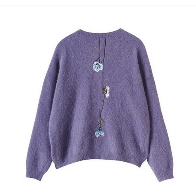 Floral Embroidery Sweater
