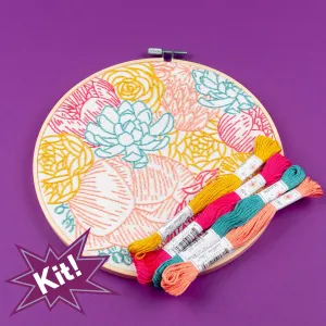 Floral Profusion 8" Embroidery Kit -- PopLush Embroidery