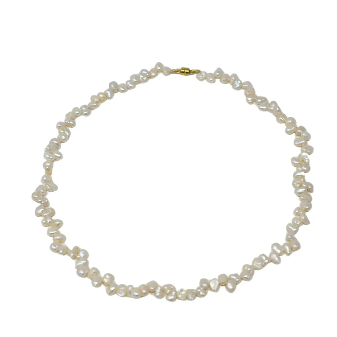 Flourishing, Tiny Keshi Collar Necklace
