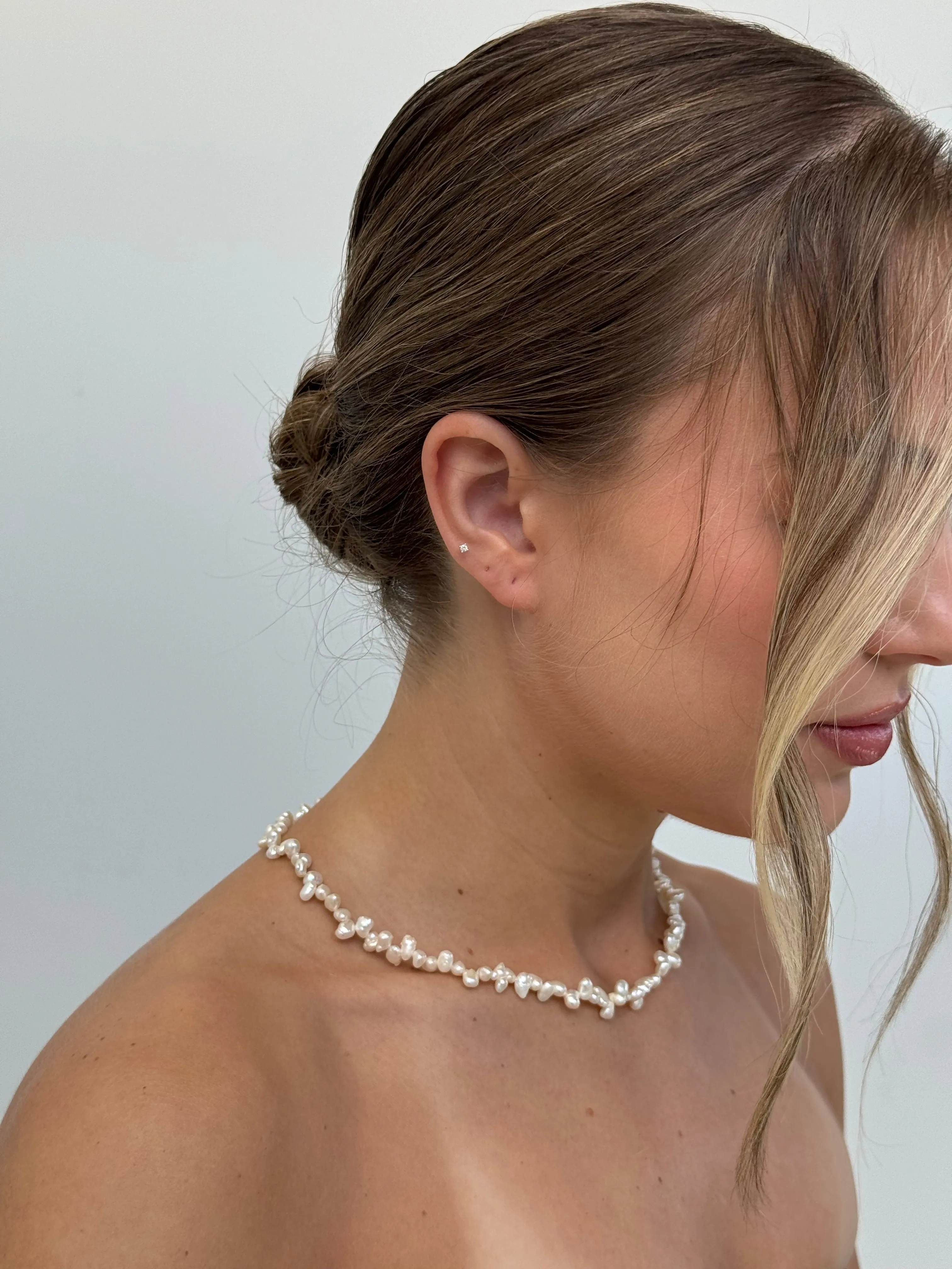 Flourishing, Tiny Keshi Collar Necklace