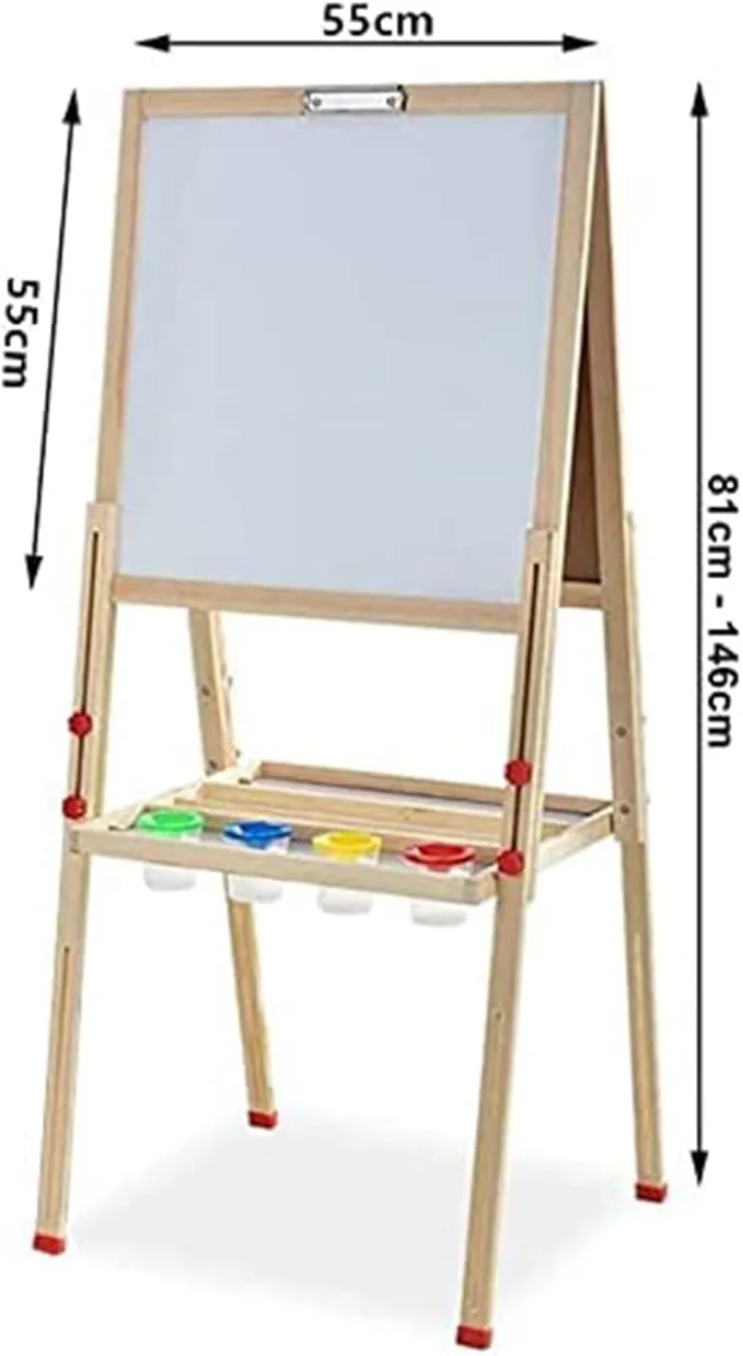Folding Height Adjustable Easel | Whiteboard | Blackboard Double Easel | FREE Accessories | 3 Years  