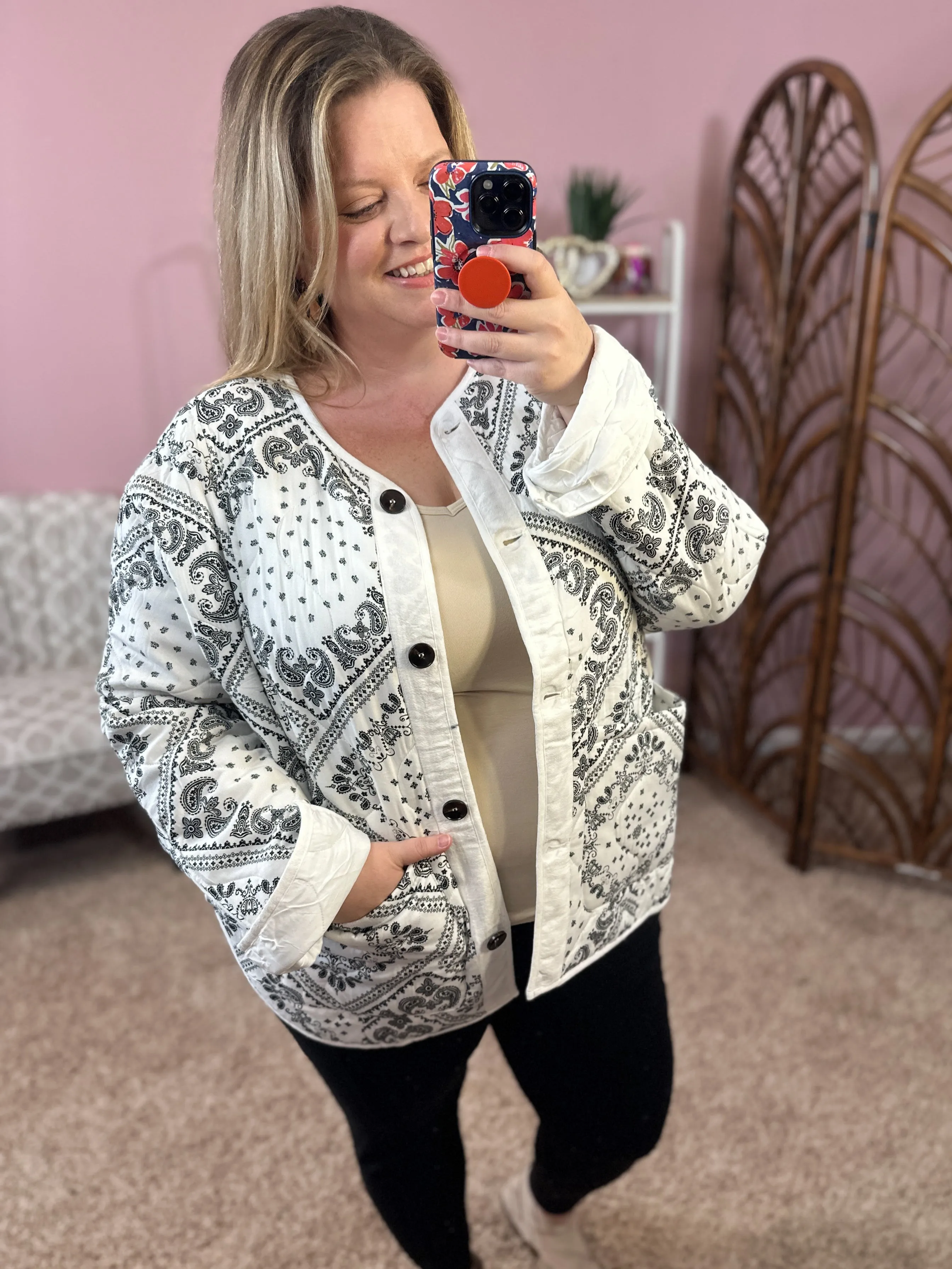 From That Moment Quilted Jacket - Washed White