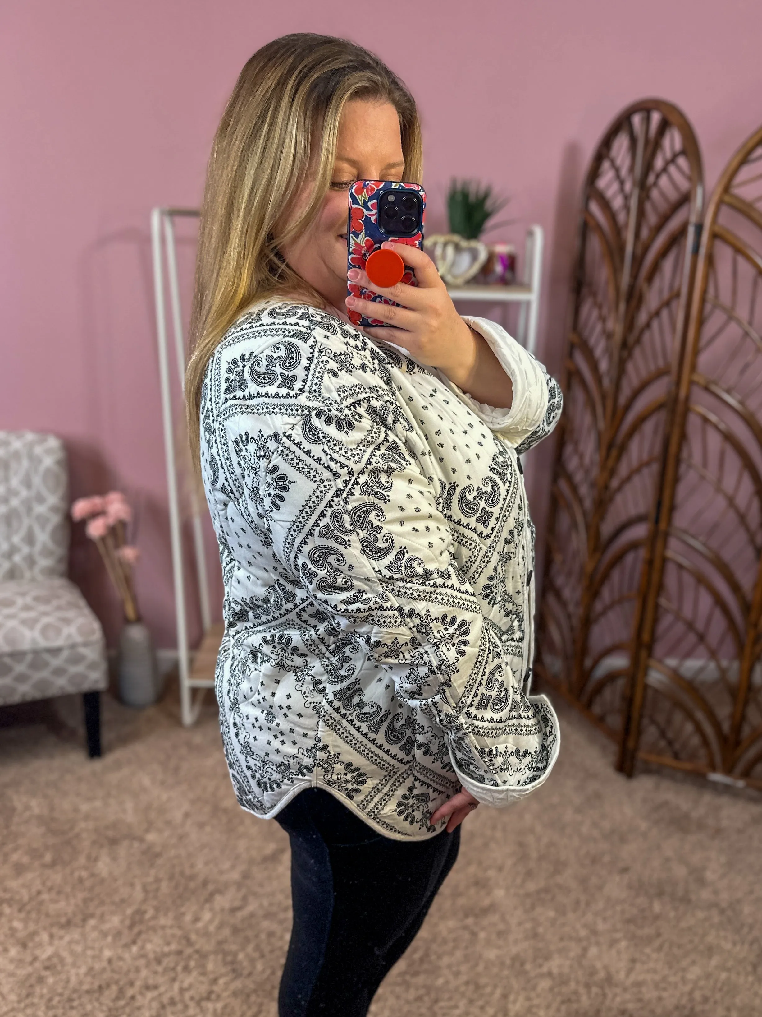 From That Moment Quilted Jacket - Washed White