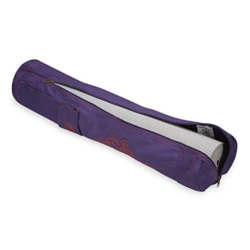 Gaiam Embroidered Cargo Yoga Mat Bag, Aubergine Swirl