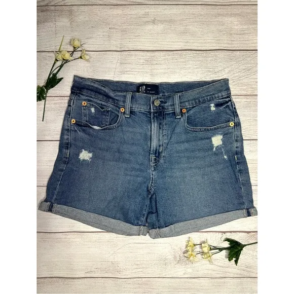 GAP Distressed Mid Rise Denim Short