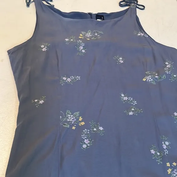 GAP size 12 blue print sleeveless maxi dress back zip, lined Hand washed